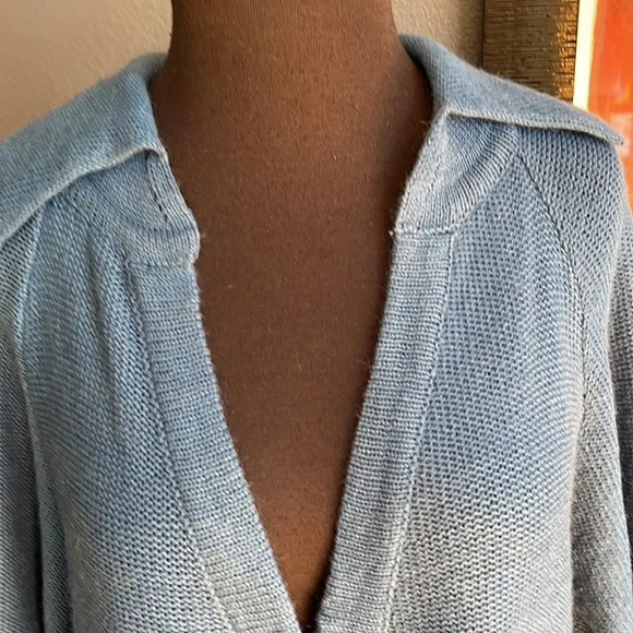 beldoch popper deep blue mohair blend long swing bell sleeve collared sweater. S - Picture 5 of 7